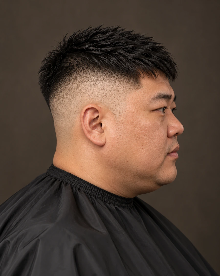 AI-created hairstyle illustration: High fade