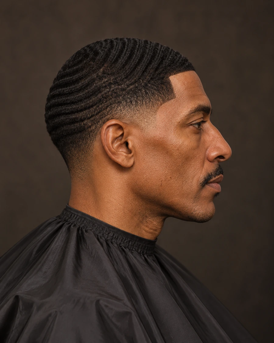 AI-created hairstyle illustration: Waves