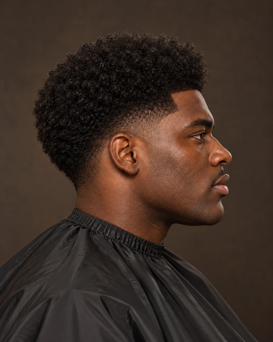 AI-created hairstyle illustration: Afro taper