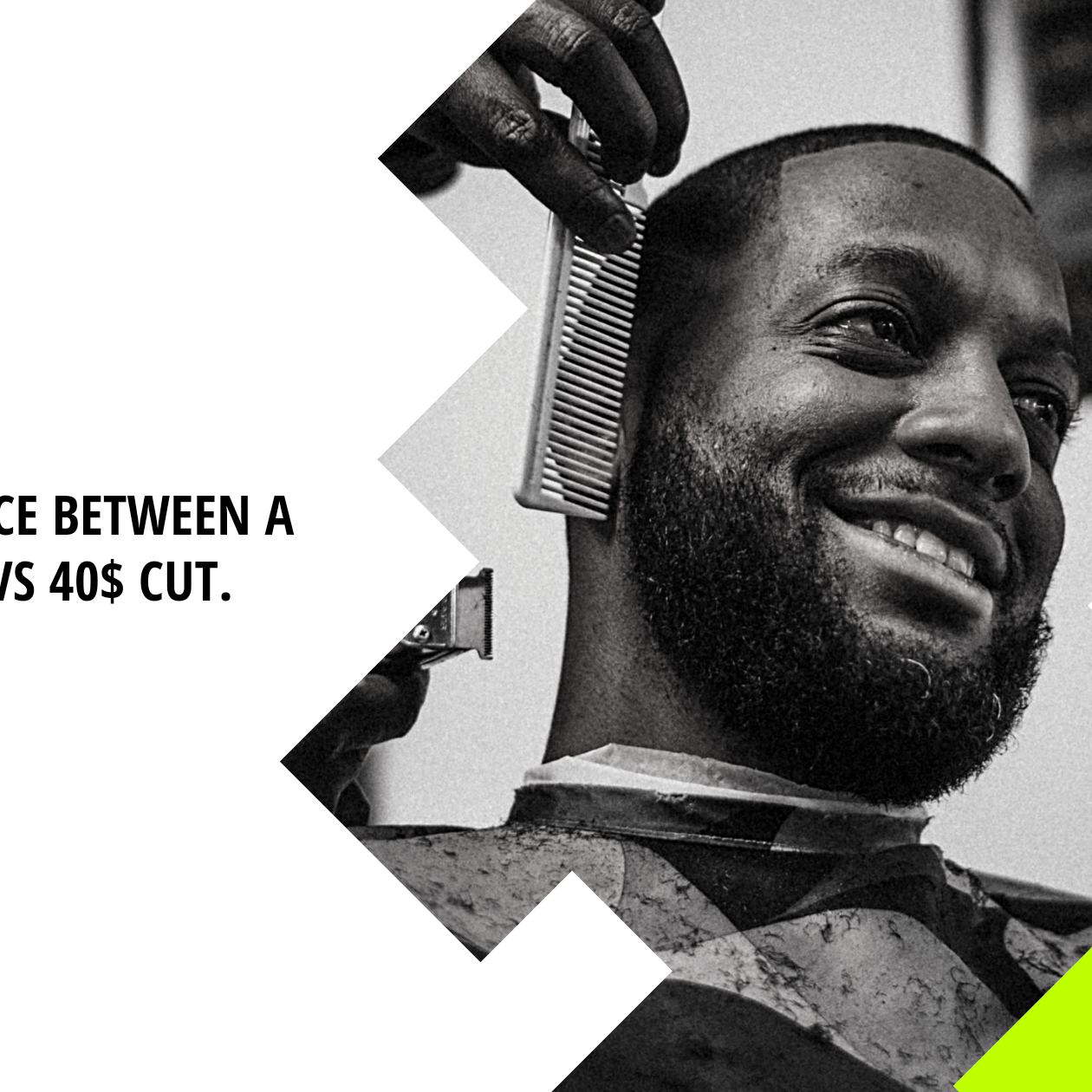 Happy barber client