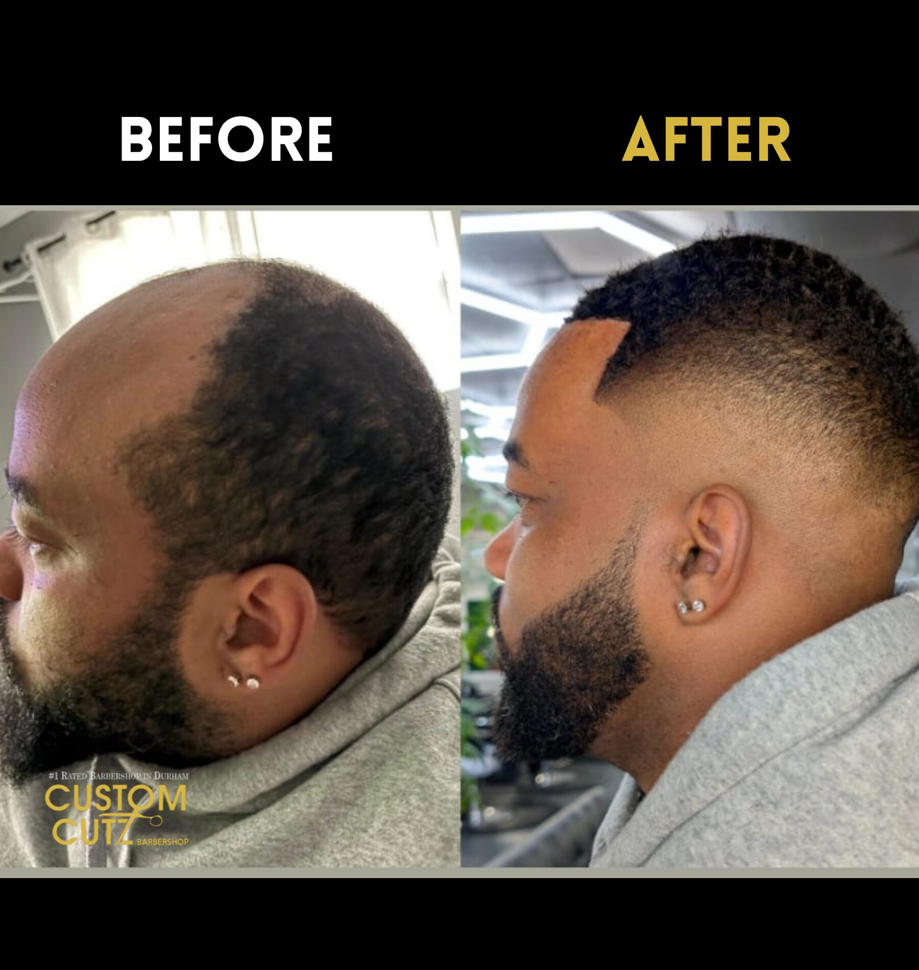 Ajax hair unit client – top view of seamless result